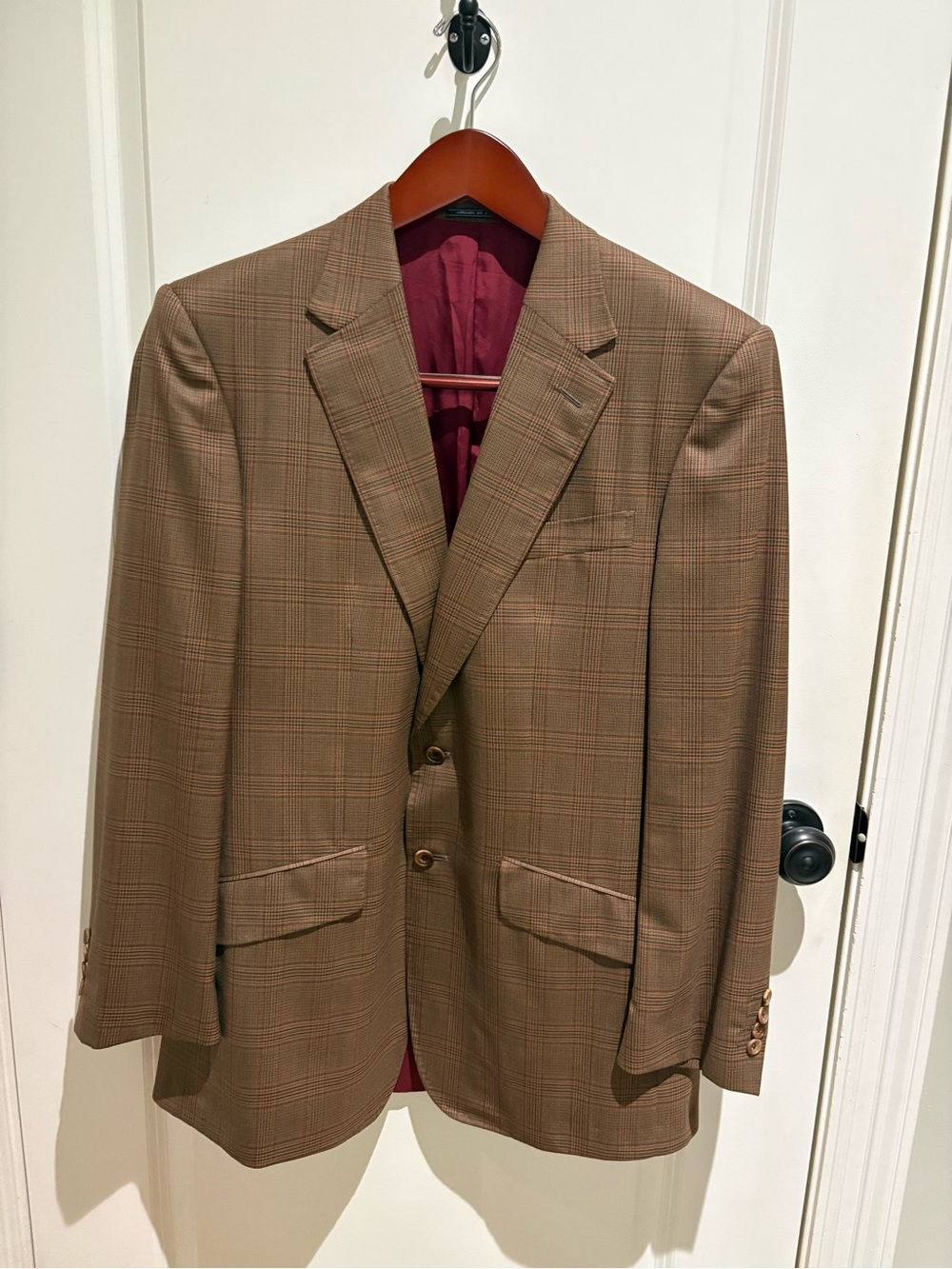 Classic Brown Plaid Men's Blazer
